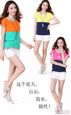 2016新款简约百搭棉质短袖T恤女款——大码一件代发，厂家直销优选